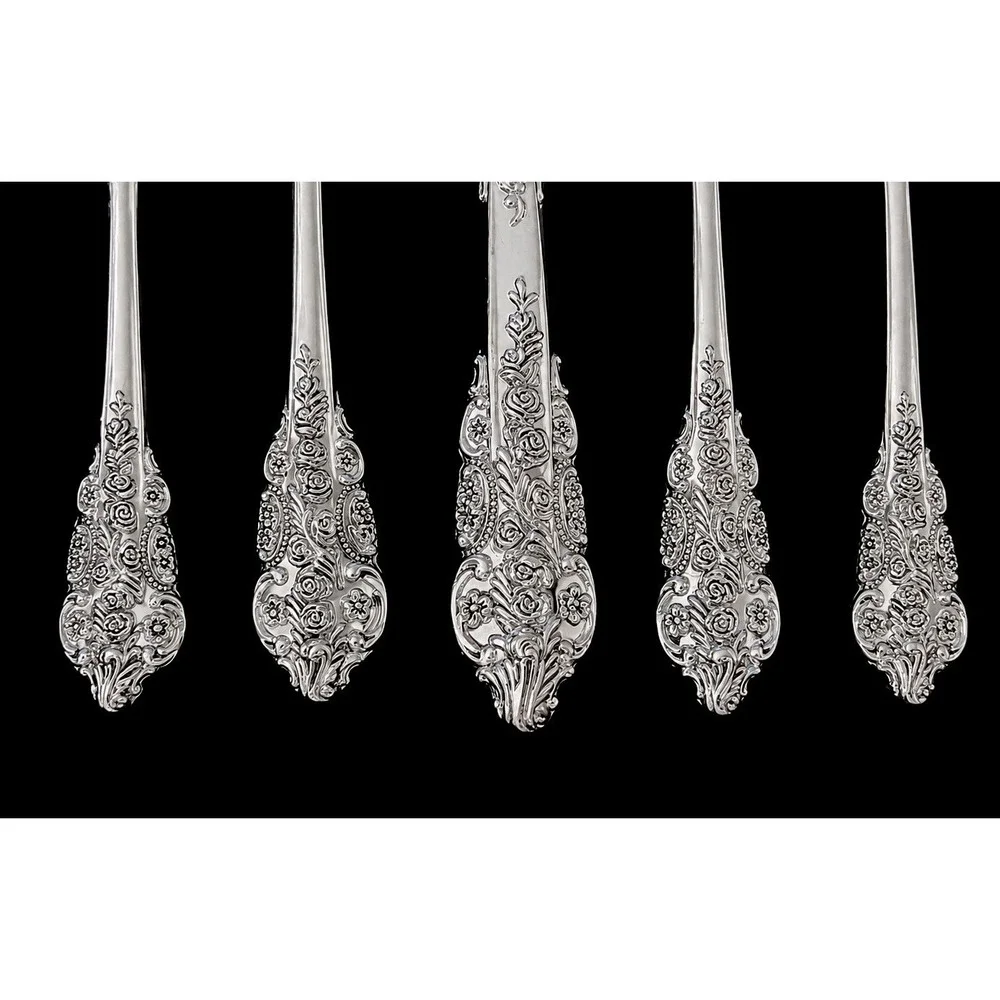 F.B. Rogers Dean Rose Stainless Steel Flatware 5 Pc Place Setting Floral